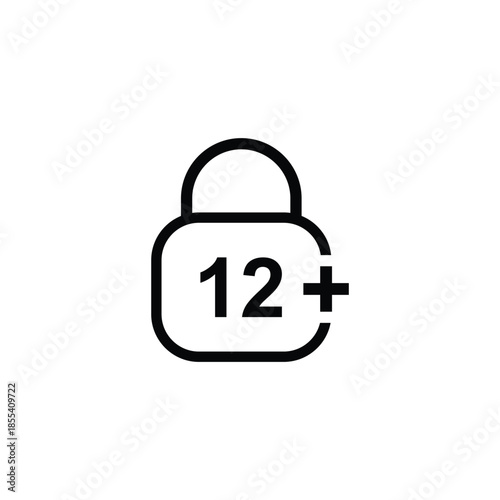 age limit sign icon, vector illustration of age limit content.