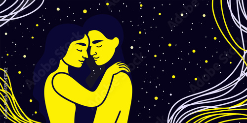 Heartfelt Moment Vector Illustration