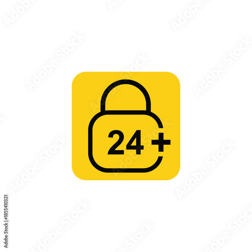 age limit sign icon, vector illustration of age limit content.