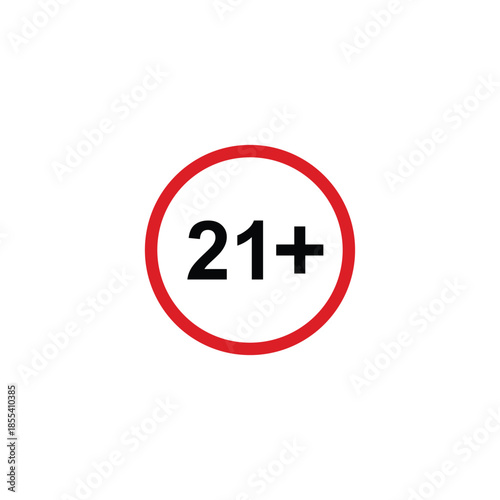 age limit sign icon, vector illustration of age limit content.