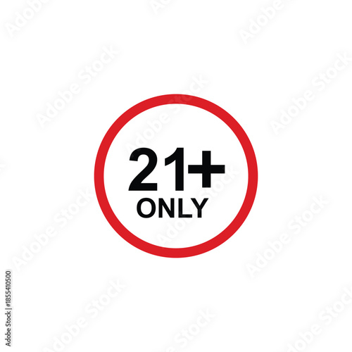 age limit sign icon, vector illustration of age limit content.