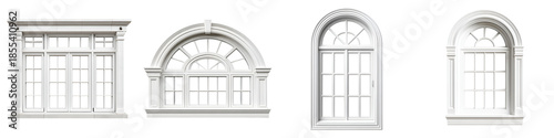 Elegant White Window Set: Architecture Details