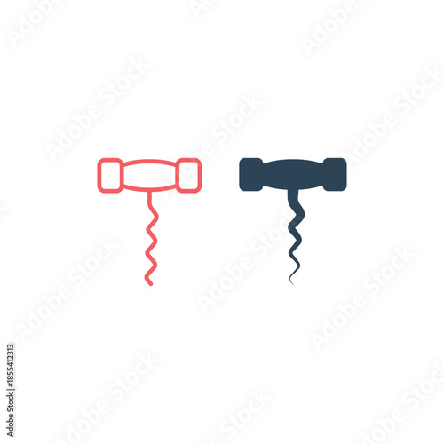 Corkscrews opener icons set logo template design illustration