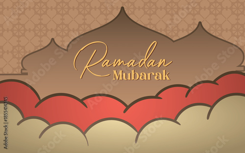 Greeting card background, ramadan mubarak