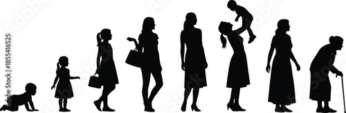 Vector collection of black superhero silhouettes featuring male and female heroes in capes, powerful poses, and comic book character designs,