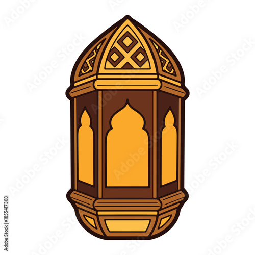 Ornate Decorative Lantern Vector Illustration for Festive Cultural Celebrations