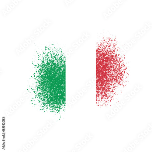 Green White and Red Splatter Stroke