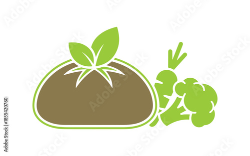 Vegetable bun food meal line icon vector.  Vegetable bun food meal sign.  Isolated contour symbol colorful illustration.