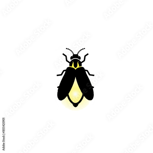 Stylized Firefly Insect with Glowing Abdomen
