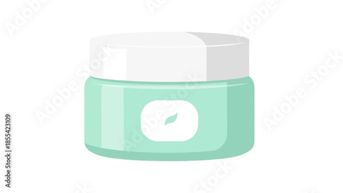 Facial Cream Jar Skincare Vector Icon isolated on white background