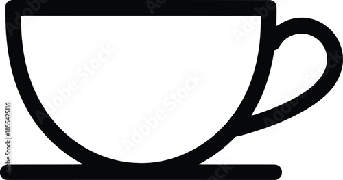 Minimalist Black Coffee Cup Icon Vector Graphic Illustration for Web Design and UI/UX Applications