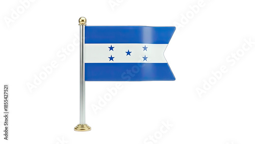 3D Honduras Flag on a Stand on transparent background