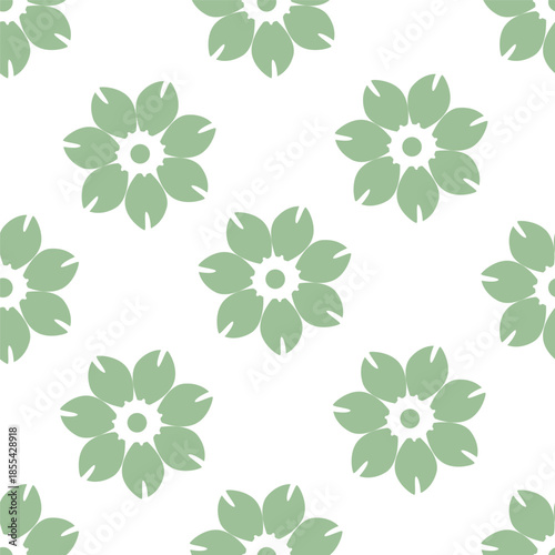 Seamless floral pattern, old fashion folk ornament with flowers branches. Cute botanical design, simple flower print: small hand drawn flowers branches arranged in a diagonal line. Vector pattern.