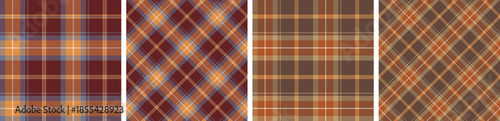 plaid and tartan pattern set.checkered fabric texture background.