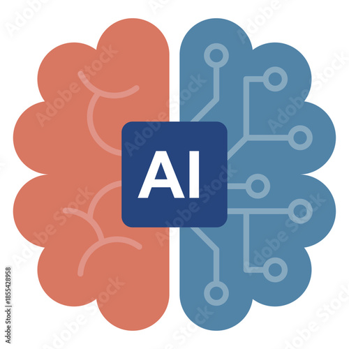 次世代の人工知能AIを搭載した半導体マイクロチップのデジタルテクノロジーイラスト