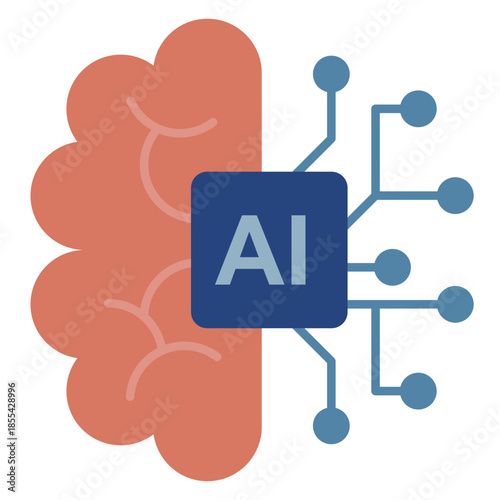 次世代の産業を支える人工知能AIと半導体チップのコンセプトベクターイラスト