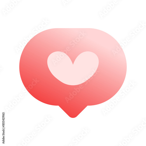 Heart Like Chat Bubble Icon for Social Media Valentines