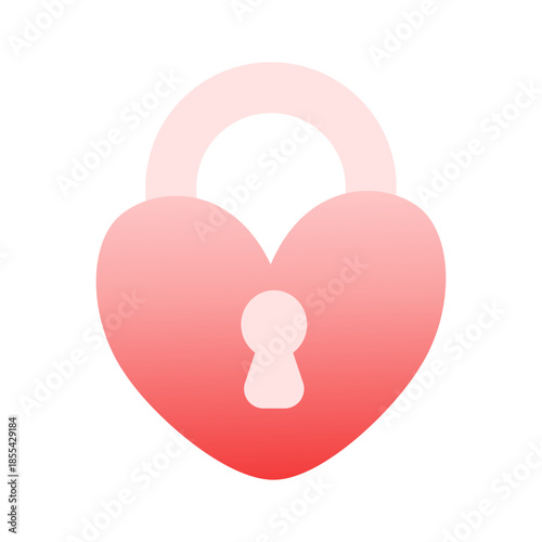 Love Padlock Heart Icon for Valentine Commitment Symbol