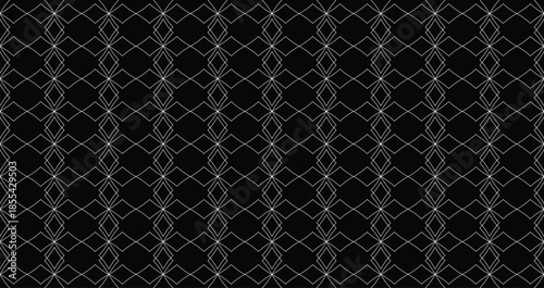 Seamless Black and White Geometric Woven Grid Pattern Background