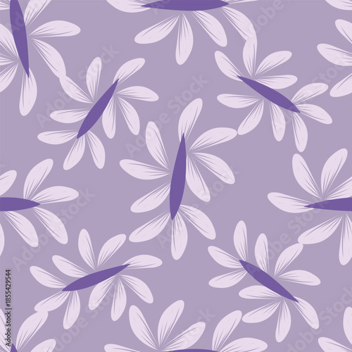 Floral botanical vector texture pattern with flowers and leaves. Seamless pattern can be used for wallpaper, pattern fills, web page background, surface textures.