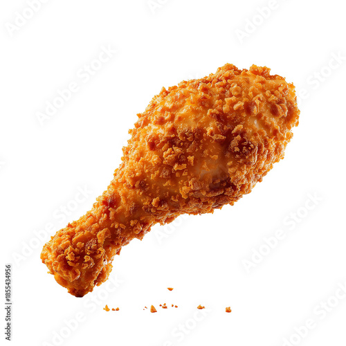 Extra Crispy Fried Chicken Drumstick in Hyper-Realistic Photography