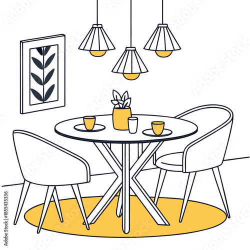 Modern dining room setup