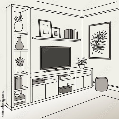 Modern living room entertainment center