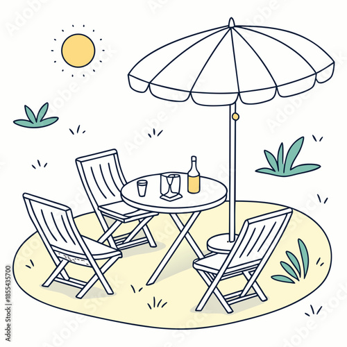 Relaxing beachside setup