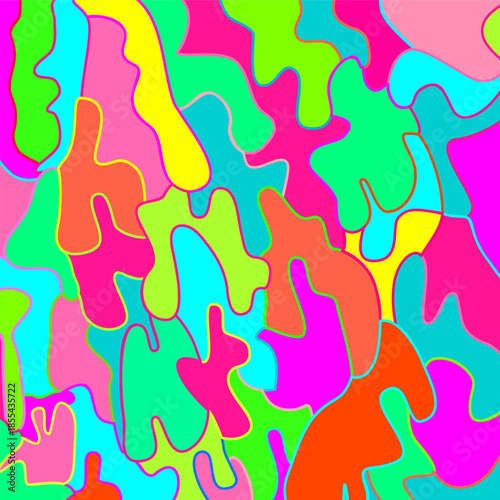 Vivid Dripping Blob Background with Stroke Outline