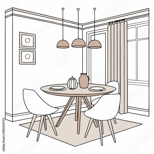 Modern dining room setup