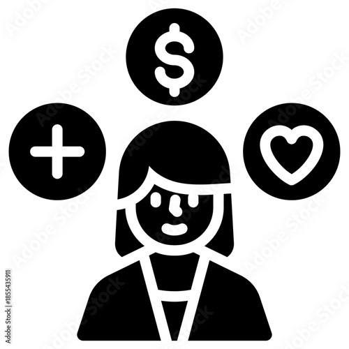employee benefits icon for career, business, website, application, printing, document, poster design, etc
