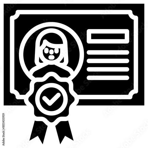 certification icon for career, business, website, application, printing, document, poster design, etc