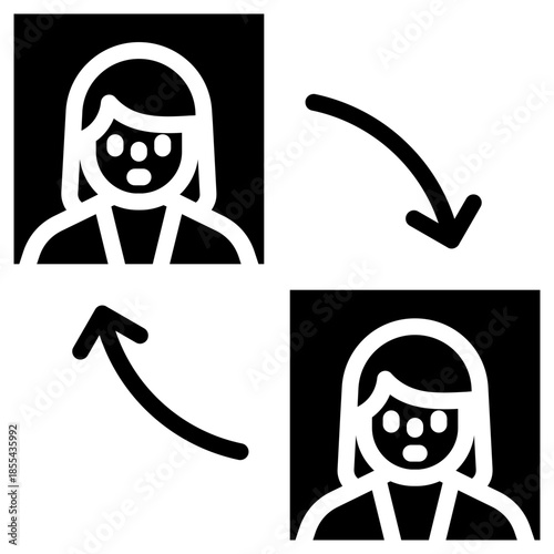 user exchange icon for career, business, website, application, printing, document, poster design, etc