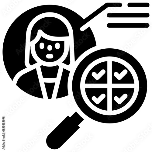 assessment icon for career, business, website, application, printing, document, poster design, etc