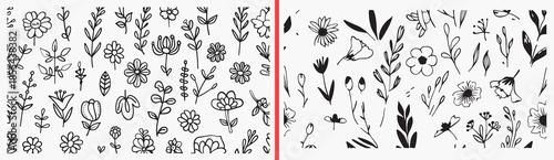 floral leaf silhouettes vector, herb plant clipart, botanical foliage svg, nature leaf illustration, wild herb graphics, black floral silhouettes, garden herb vector art, botanical design elements, le