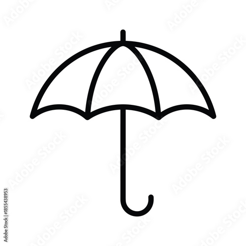 Black umbrella icon on white background