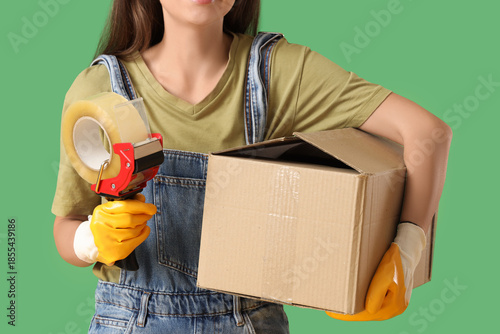 Young woman with adhesive t...