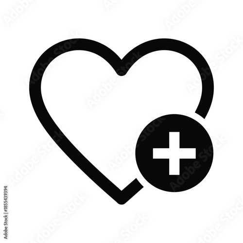 Heart medical cross icon
