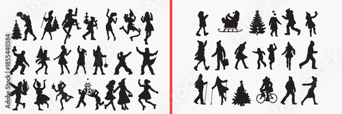jumping people silhouettes vector, dancing action poses, energetic human clipart, movement people svg, active lifestyle illustration, black action silhouettes, motion human vector art, performance gra