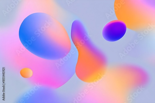 Abstract Colorful Fluid Gradient Background with Soft Organic Shapes