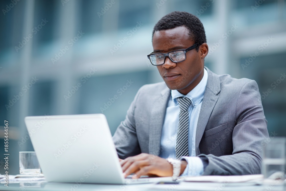 Fototapeta premium mature businessman working on laptop