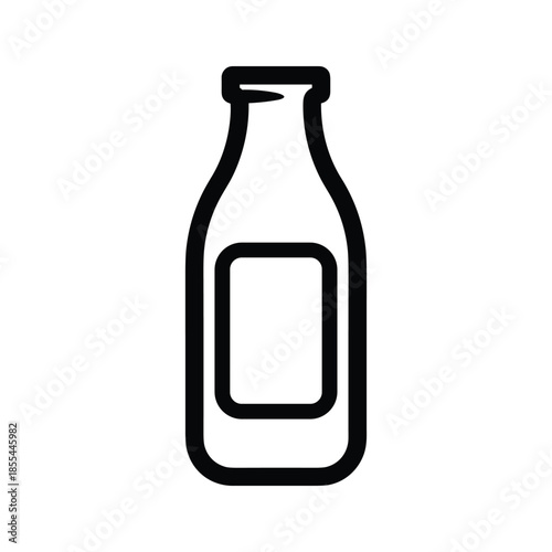 Black milk bottle icon on white background