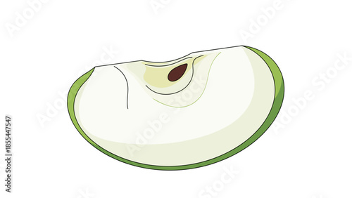 Avocado Half with Pit and Green Peel.