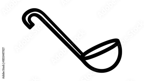 Black Simple Illustration of a Ladle.