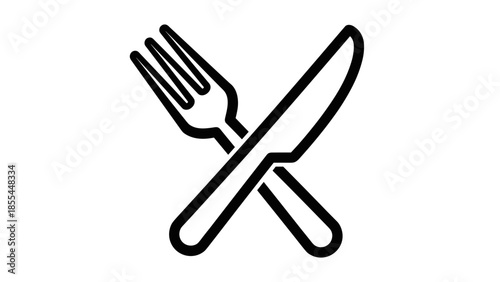 Crossed Knife and Fork Illustration Design.