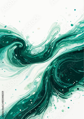 An abstract blue background featuring flowing liquid waves and 3d ripple textures creates a motion design illustration of sea water splashes with light patterns
