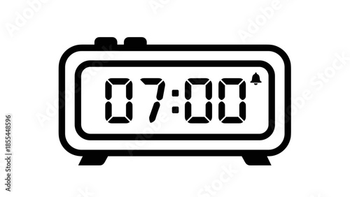 Digital Alarm Clock Showing Seven O Clock.
