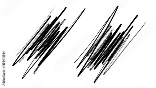 Black abstract brush strokes on white background, artistic expression, creative design element, graphic resource