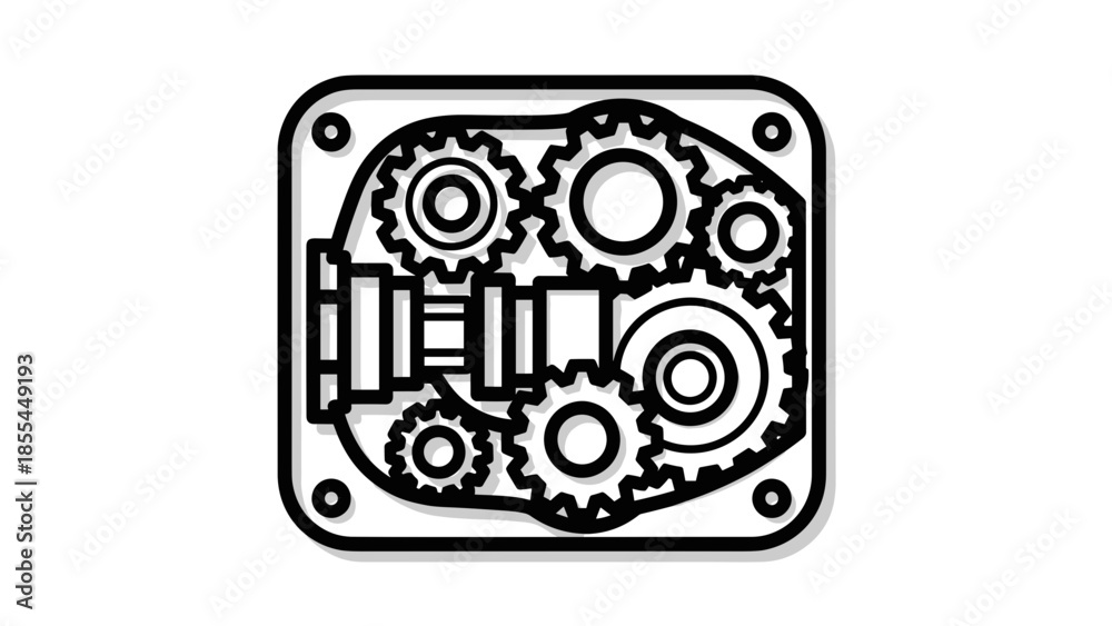 Obraz premium Mechanical Gears and Cogs Illustration.