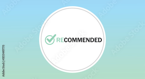 Recommended symbol with checkmark on gradient background
